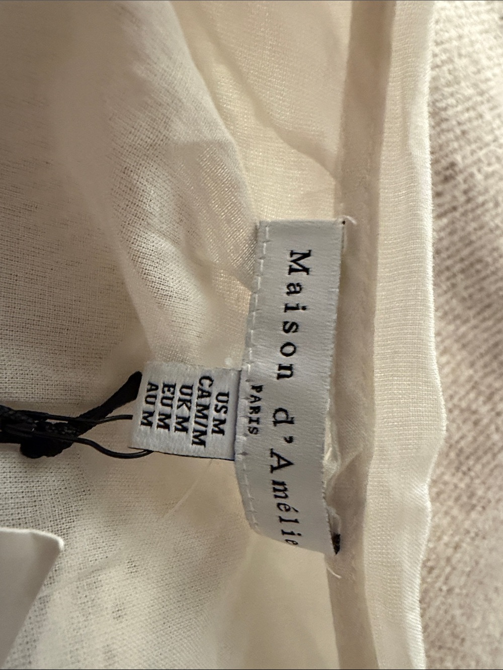 NWT MAISON D’AMELIE Cream Lace-Trim Puff Sleeve Blouse Size Medium 100% Cotton - Picture 13 of 13